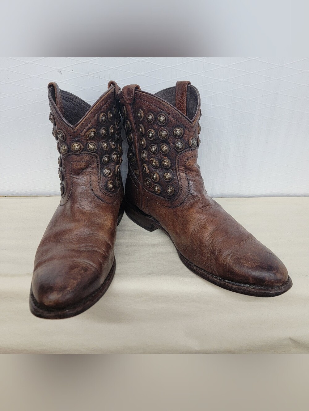 Frye Studded Leather Western Short Boots